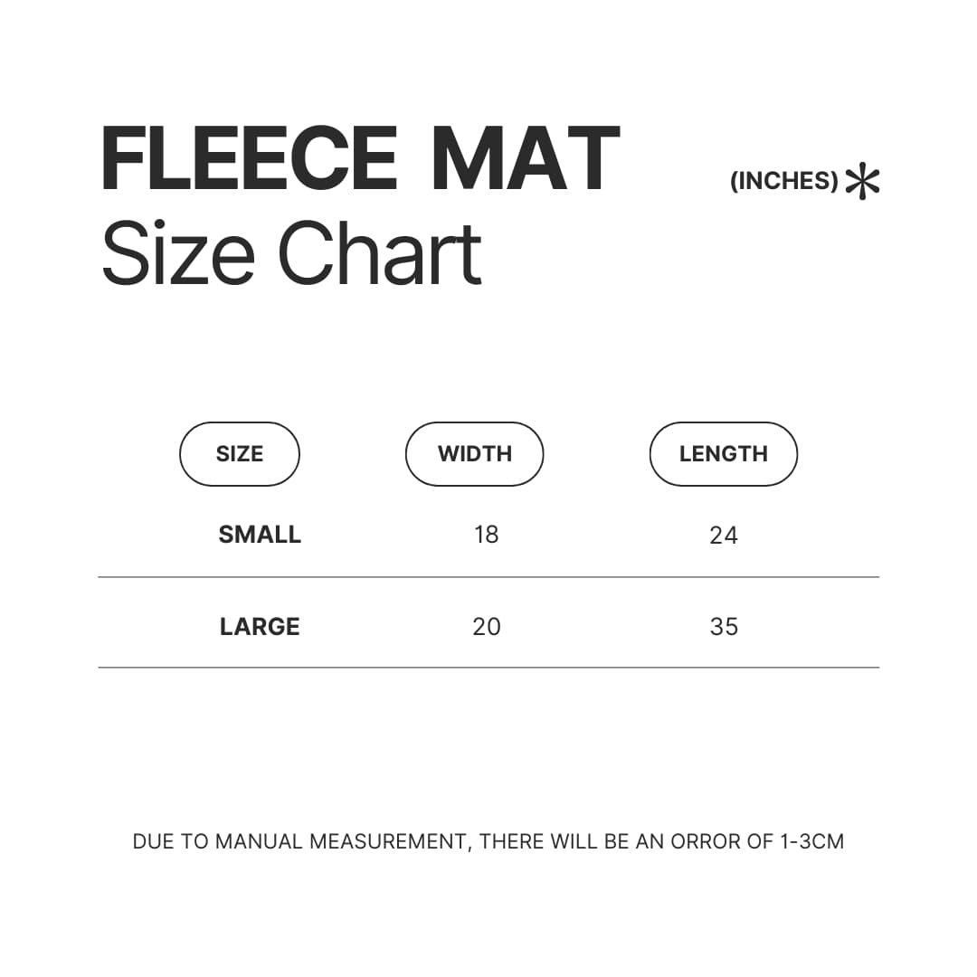 Fleece Mat Size Chart - Dragon Ball Z AU Store