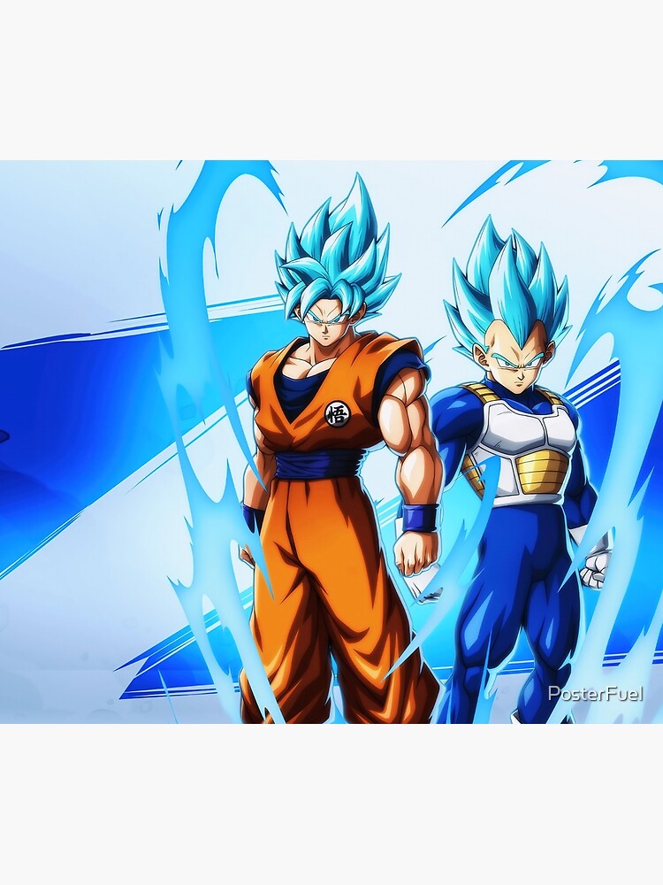 Goku And Vegeta Super Saiyan Blue Calm Power Art Tapestry - Image 2