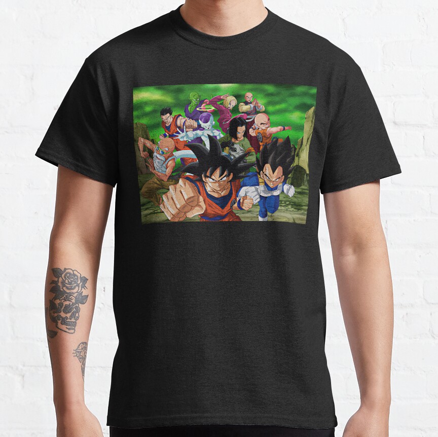 Dragon Ball Z Fighters United Warriors Art T-Shirt - Image 2