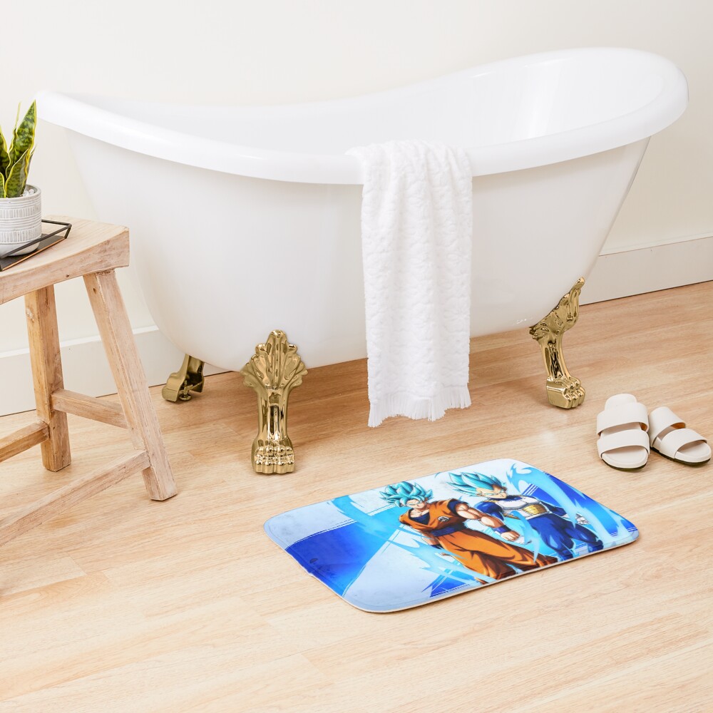 Goku And Vegeta Super Saiyan Blue Calm Power Art Bath Mat - Image 2