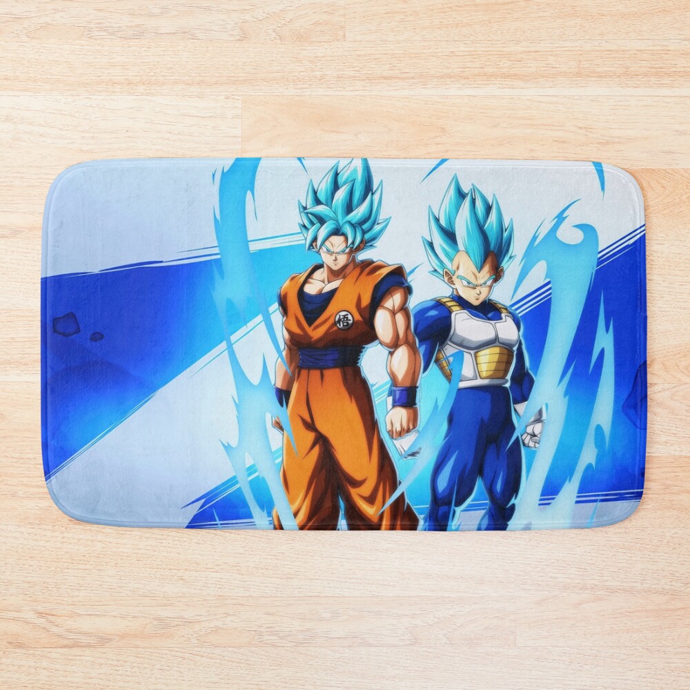 Goku And Vegeta Super Saiyan Blue Calm Power Art Bath Mat