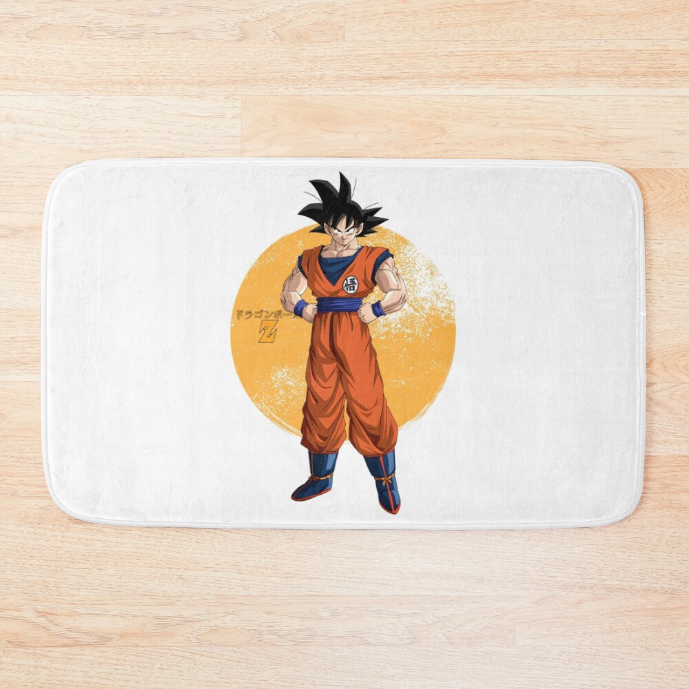 Energetic Martial Hero Artwork Battle Pose Anime Warrior Design Bath Mat