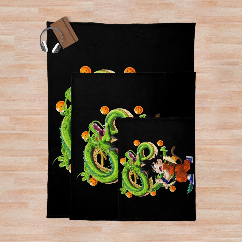 Kamehameha Kid Goku With Dragon Ball Z Essential Throw Blanket - Image 3