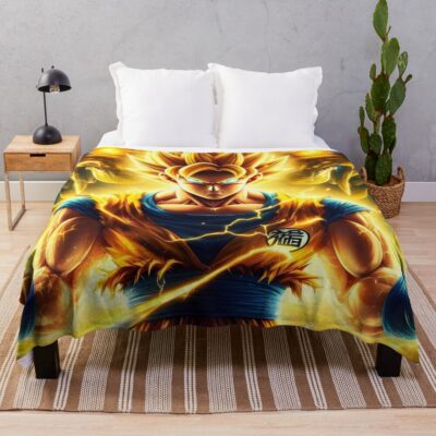 Goku Super Saiyan Throw Blanket