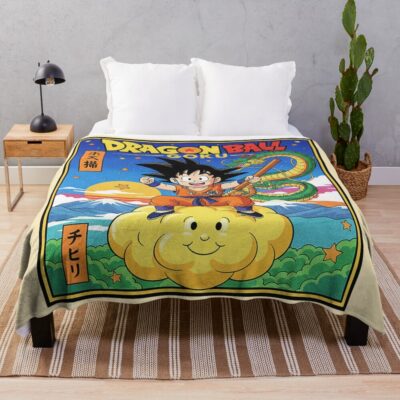 The Celestial Martial Artist Retro Cloud Rider Throw Blanket