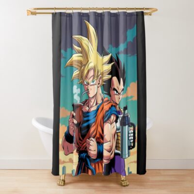 Goku And Vegeta Mate Shower Curtain