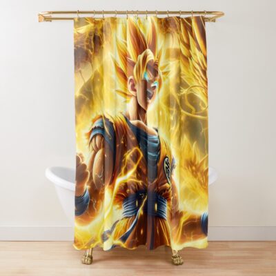 Goku Super Saiyan Shower Curtain