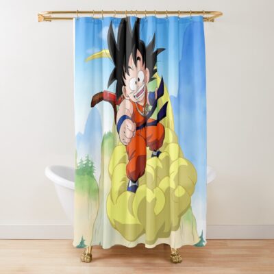 Db Goku On Flying Nimbus Shower Curtain