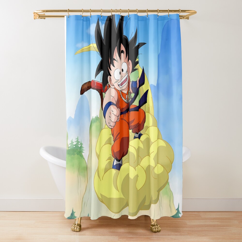 Db Goku On Flying Nimbus Shower Curtain