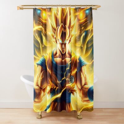 New Design Goku Super Saiyan Shower Curtain