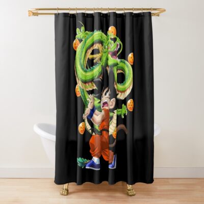 Kamehameha Kid Goku With Dragon Ball Z Essential Shower Curtain