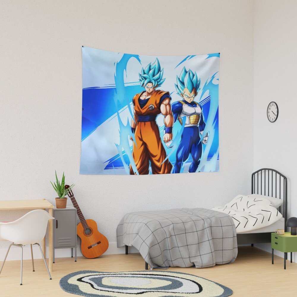 Goku And Vegeta Super Saiyan Blue Calm Power Art Tapestry