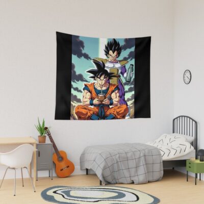 Goku And Vegeta Drinking Mate Argentina Tapestry