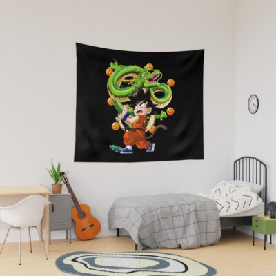 Kamehameha Kid Goku With Dragon Ball Z Essential Tapestry